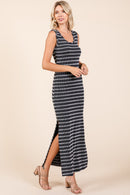 Mittoshop Striped Scoop Neck Sleeveless Maxi Dress.