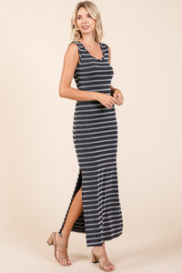 Mittoshop Striped Scoop Neck Sleeveless Maxi Dress.