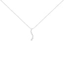 AGS Certified 14k White Gold 3.0 Cttw Baguette and Brilliant Round-Cut Diamond Journey 18" Pendant Necklace (F-G Color,.