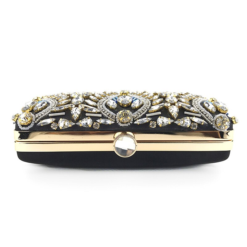 Clutch Handbag Luxury Diamond Rhinestone Clutch Bag Pearls Beaded Chain Handbags.