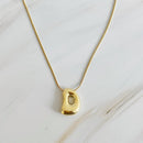 Balloon Letter Initial Necklace.