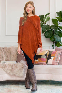 Asymmetric Fringe Poncho.