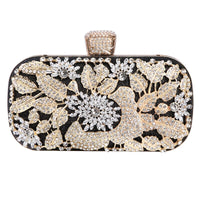 Diamond Evening Clutch Bag Wedding Golden Clutch Purse Chain Shoulder Handbag.