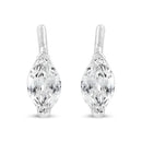 14K White Gold 1/2 Cttw 2 Prong Set Marquise Solitaire Lab Grown Diamond Stud Earrings (F-G Color, VS2-SI1 Clarity).