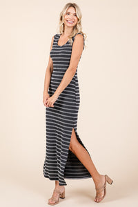 Mittoshop Striped Scoop Neck Sleeveless Maxi Dress.