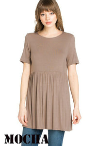 Short Sleeve Empire Waist Tunic.