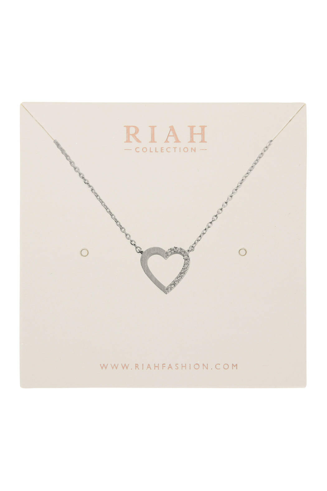 Heart Crystal Pave Necklace.