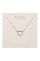 Heart Crystal Pave Necklace.