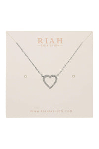 Heart Crystal Pave Necklace.