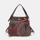 Nicole Lee USA Side Braided Tassel Inlaid Rhinestone Embroidery Hobo Bag.