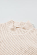 Textured Turtleneck Long Sleeve Sweatshirt.