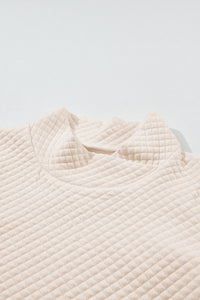 Textured Turtleneck Long Sleeve Sweatshirt.