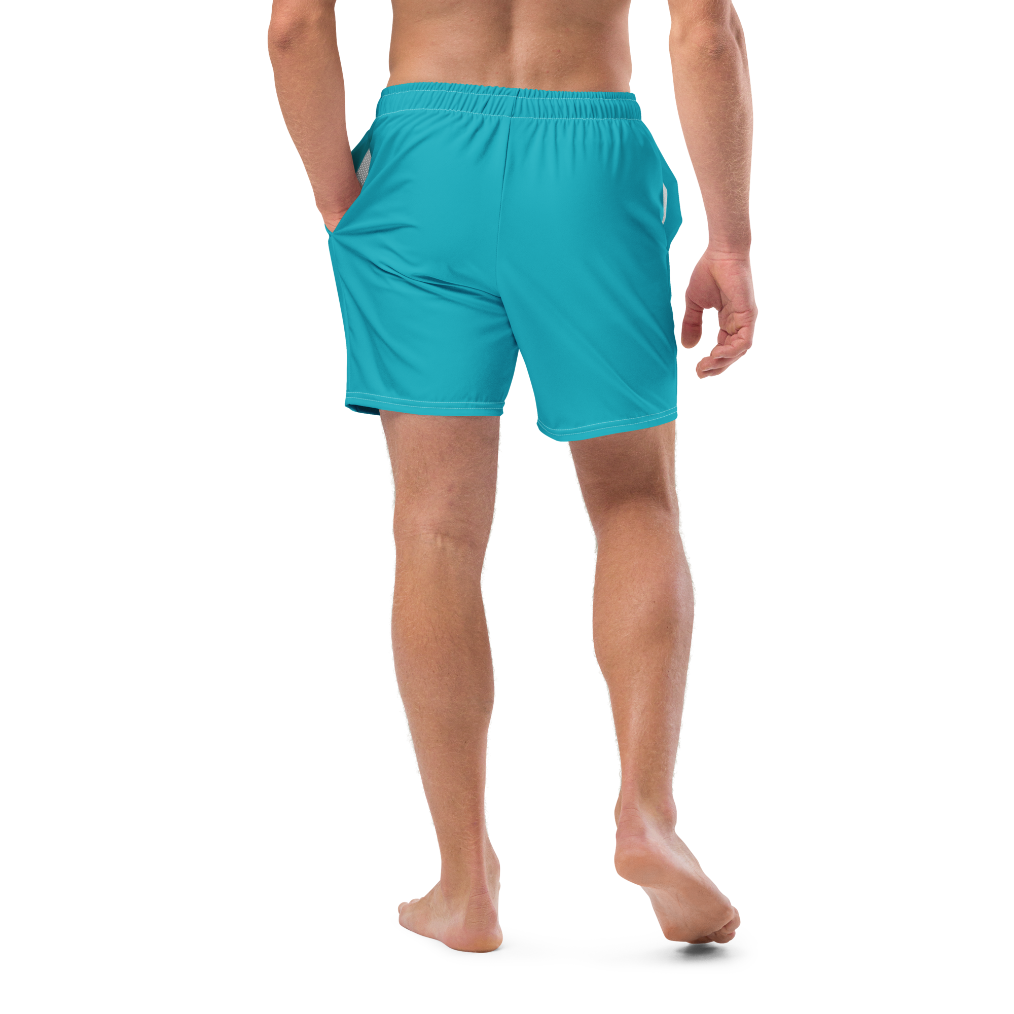 Men's Classic Teal Recycled Mid-Length UPF 50+ Swim Shorts.