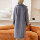 Female Winter Plush Thick Warm Loose Women Faux Rabbit Fur Coat.