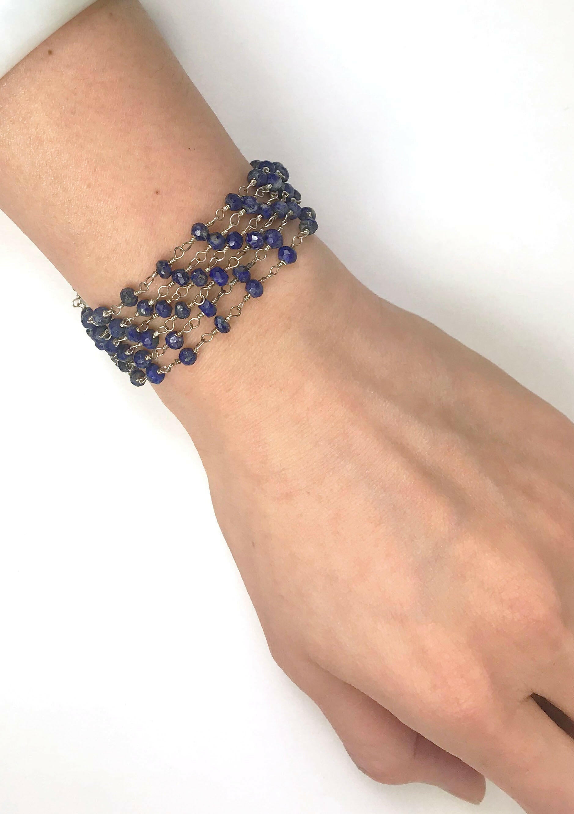 Lapis Lazuli Sterling Silver Bracelet.