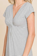 Culture Code Full Size Striped Twisted Detail Dress.