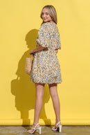 And The Why Full Size Floral Surplice Puff Sleeve Dress.