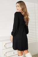 Double Take Scoop Neck Empire Waist Long Sleeve Magic Dress.