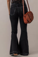 Lydia High Waist Button Front Flare Jeans.