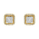 10KT Yellow Gold Diamond Stud Earrings (1/2 Cttw, H-I Color, SI2-I1 Clarity).