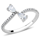 DA139 High Polished (No Plating) Stainless Steel Ring With AAA Grade CZ in Clear