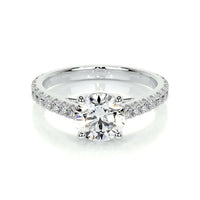 Round Brilliant Lab Grown Diamond Engagement Ring (F/Vs) in 14K White Gold - Choice of 1ctw or 2ctw.