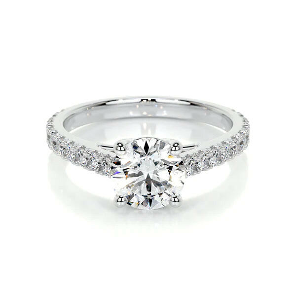 Round Brilliant Lab Grown Diamond Engagement Ring (F/Vs) in 14K White Gold - Choice of 1ctw or 2ctw