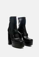 Boomer Chunky High Block Heel Boots.