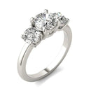 2 CTW AGI Certified Lab Grown Diamond (G-Vs) Three Stone Engagement Ring in Choice of 14K Yellow or 14k White Gold