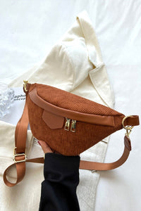 Zenana Corduroy Crossbody Bag with Removable Strap.