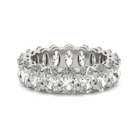 4 CTW Oval Lab Grown Diamond Couture Classic Eternity Ring 14K White Gold (G-Vs).