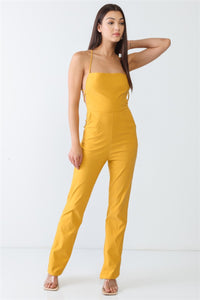 Doreli Group Backless Tied Spaghetti Strap Sleeveless Jumpsuit.