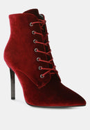 Velvet High Heeled Velvet Boots by RUW.