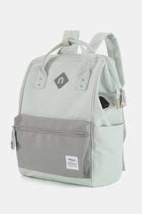 Himawari Contrast Waterproof Backpack Bag with External USB Port.