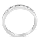 IGI Certified 1/2 Cttw Round Brilliant Cut Diamond 18K White Gold Channel Set Eternity Style Wedding Band Ring (H-I Colo