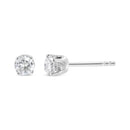 AGS Certified 14K White Gold 1.0 Cttw 4-Prong Set Brilliant Round-Cut Solitaire Diamond Push Back Stud Earrings (G-H Col