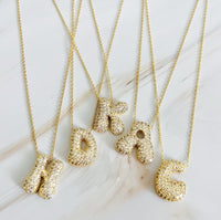 Crystal Bubble Initial Necklace.