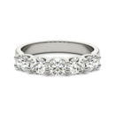 AGI Certified 1 1/4 CTW Round Lab Grown Diamond (G/Vs) Five Stone Anniversary Band in 14K White Gold.