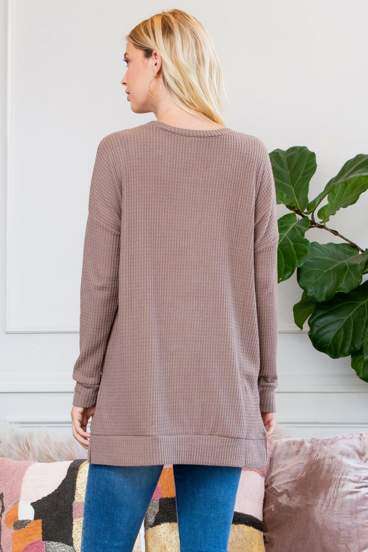 Brushed Thermal Waffle Sweater.