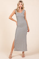 Mittoshop Striped Scoop Neck Sleeveless Maxi Dress.