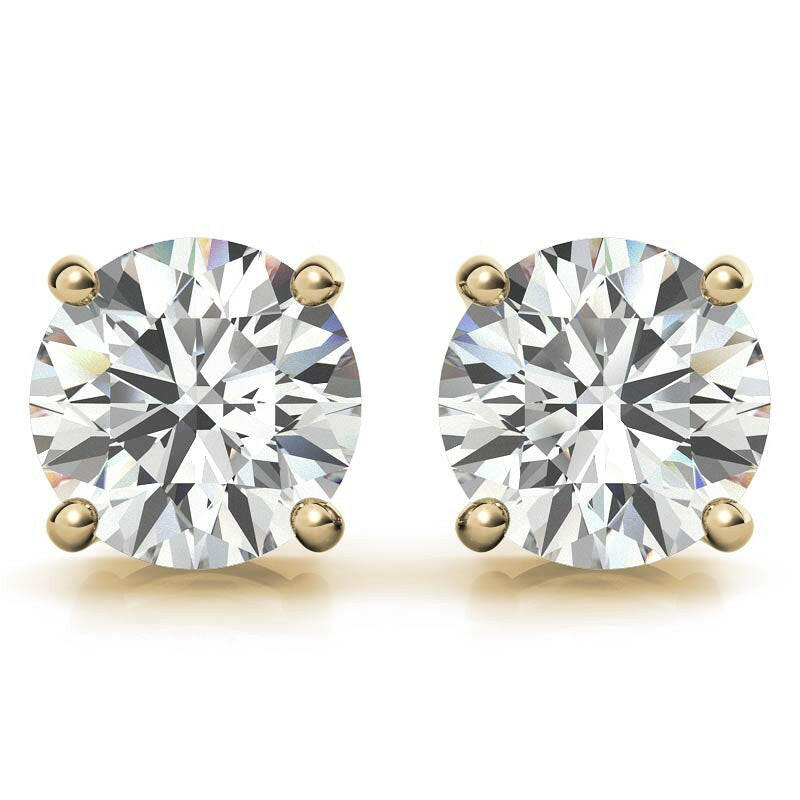 0.50 CTW AGI Certified Lab Grown Diamond (G-Vs)  Stud Earrings in Choice of 14K White or Yellow Gold.