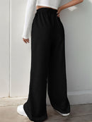 Elastic Waist Wide Leg Pants.