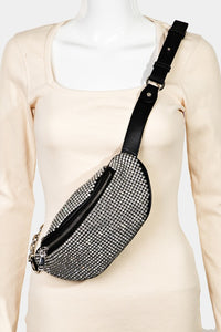 Fame Pave Rhinestone Crossbody Bag.