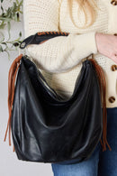 SHOMICO Fringe Detail Contrast Handbag.