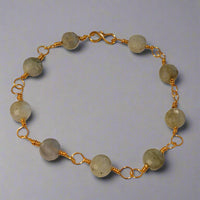 Handmade Labradorite Bronze Chain Bracelet