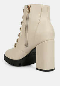 Hamiltons Lace Up Block Heel Boots by Ruw.