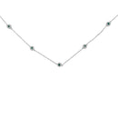 Sterling Silver Treated Diamond by Yard Necklace (3/4 Cttw, Blue Color, I2-I3 Clarity).