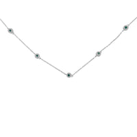 Sterling Silver Treated Diamond by Yard Necklace (3/4 Cttw, Blue Color, I2-I3 Clarity).