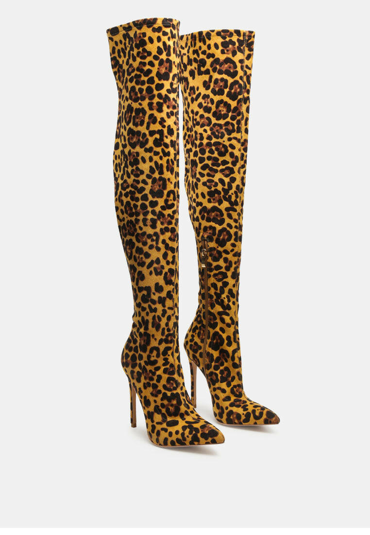 Pokey Suede Over the Knee Block Heeled Boots by Ruw.