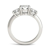 2 CTW AGI Certified Lab Grown Diamond (G-Vs) Three Stone Engagement Ring in Choice of 14K Yellow or 14k White Gold